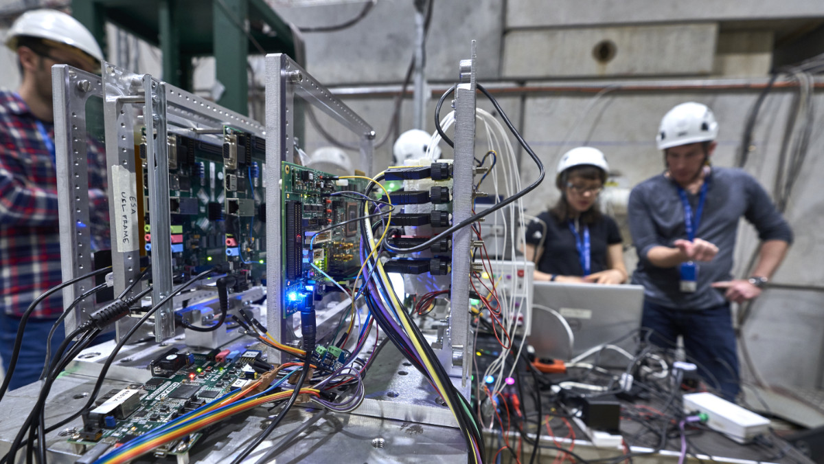 A system-on-chip tested for space applications by ESA at CERN Super Proton Synchrotron (SPS) North Area using a high energy lead-ion beam (Image: CERN, M. Brice).